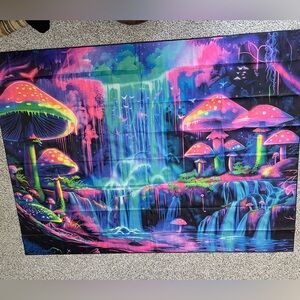 Large Psychedelic Mushroom Tapestry